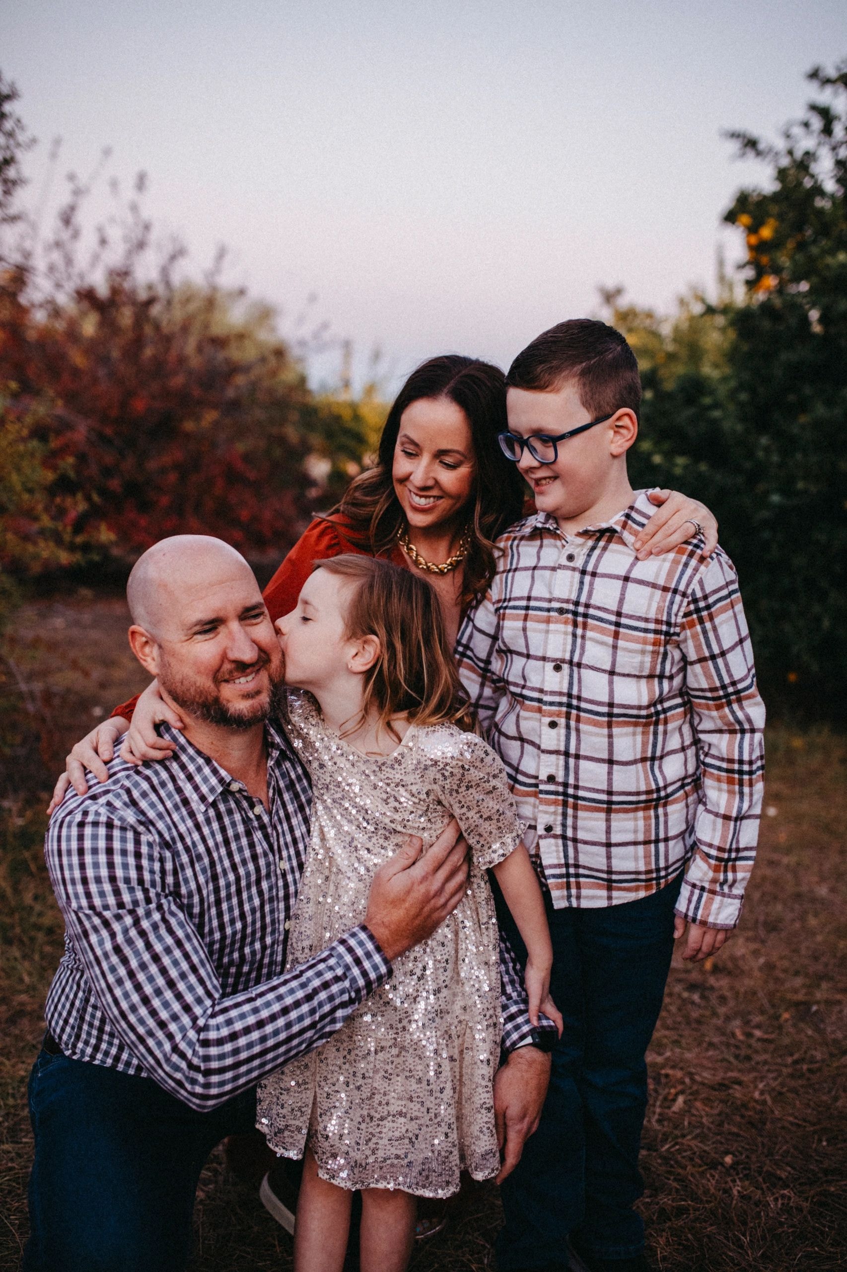 Happy family in their home